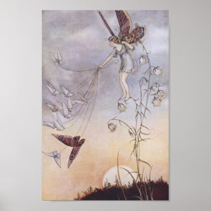 familie, koningin der Butterflies, Retro Poster