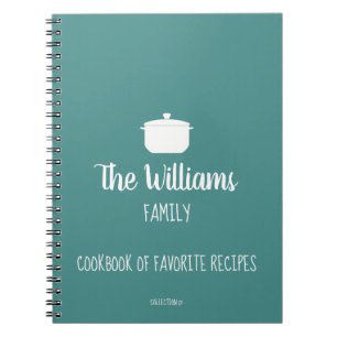 Familie kookboek van favoriete recepten blauw notitieboek