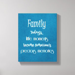 Familie kostbare momenten citaat canvas afdruk
