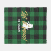 Familie laat het kerstgroene buffelbord sneeuwen fleece deken (Voorkant (Horizontaal))