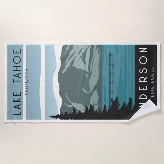  familie Lake House Lakeside Bossen Strandlaken (Voorkant)