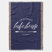 Familie Lake House Verhuur Nautische Custom Decor Deken (Voorkant Verticaal)