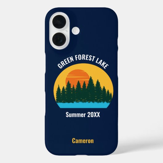 Familie Lake Reunion Schattigee Gepersonaliseerd z Case-Mate iPhone Case (Achterkant)