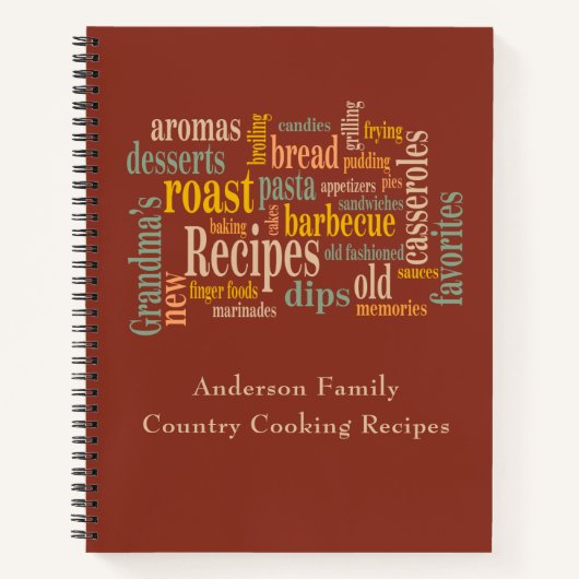 Familie Land Koken Recepten Gezegden Notitieboek (Voorkant)