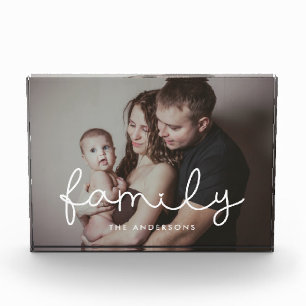 Familie leuke whimsical script familie fotoblokken