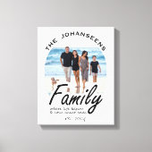 Familie Leven Liefde Quote Foto & Zwart Script Naa Canvas Afdruk (Voorkant)