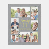 Familie Levensduur Gray en Geel 7 Foto Fleece Deken (Voorkant)