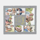 Familie Levensduur Gray en Geel 7 Foto Fleece Deken (Voorkant (Horizontaal))