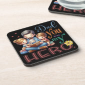 Familie lezen Tijd papa Je bent mijn held Bier Onderzetter (Linkerzijde)