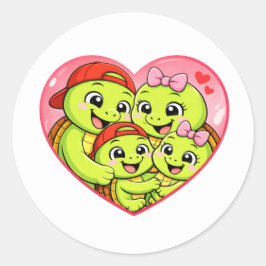 Familie Liefde Bubbel Ronde Sticker