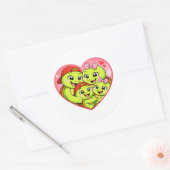 Familie Liefde Bubbel Ronde Sticker (Envelop)