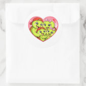 Familie Liefde Bubbel Ronde Sticker (Tas)