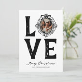 Familie Liefde Doodle Foto Kerstmis Feestdagenkaart (Staand voorkant)