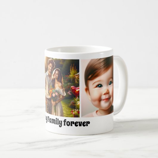  Familie Liefde Fotocollage Mok (Voorkant rechts)