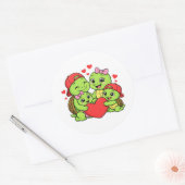 Familie Liefde Hart Ronde Sticker (Envelop)