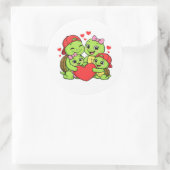 Familie Liefde Hart Ronde Sticker (Tas)