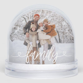 Familie liefde harten gepersonaliseerde foto sneeuwbol