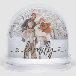 Familie liefde harten gepersonaliseerde foto sneeuwbol