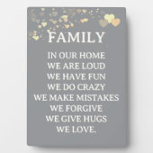 Familie Liefde Home Decor tafelblad Fotoplaat (voorkant)