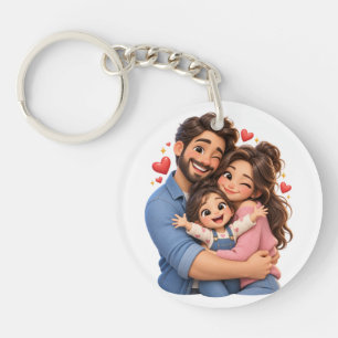 Familie Liefde – Mooie 3D Cartoon-sleutelhangers Sleutelhanger