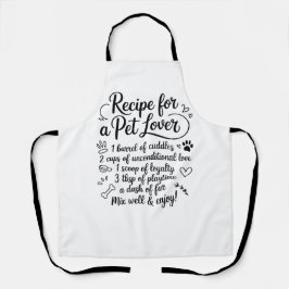Familie Liefde Recept voor een Huisdierliefhebber Schort