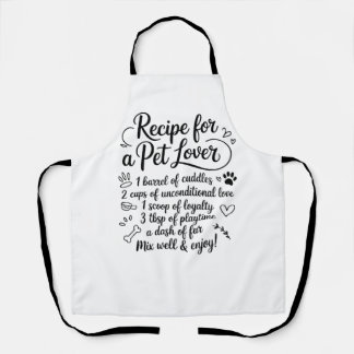 Familie Liefde Recept voor een Huisdierliefhebber Schort