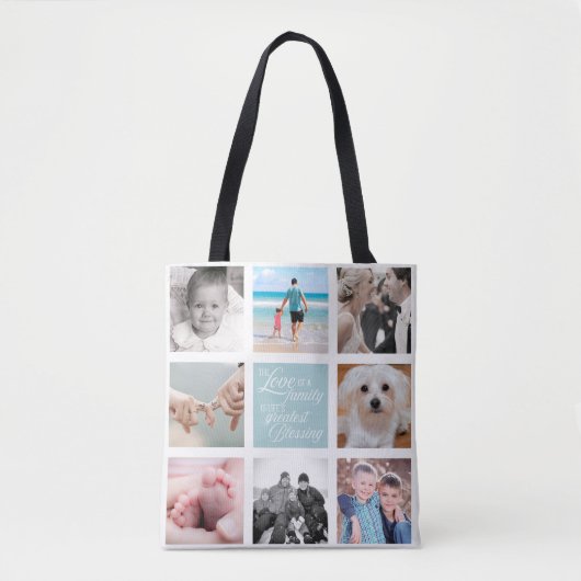 Familie liefde zegening | 16 Foto Tote Bag (Voorkant)