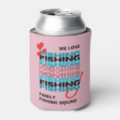 Familie LOVE VIST Team vierkant roze Blikjeskoeler (Blikje Voorkant)