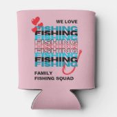 Familie LOVE VIST Team vierkant roze Blikjeskoeler (Achterkant)