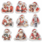 Familie Man Zwarte Sinterklaas Sticker (Voorkant)