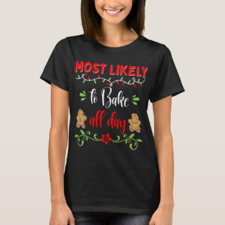 Familie Matchende Pyjama Koekje Het meest waarschi T-shirt