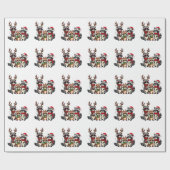 Familie Matching Christmas Raccoons Santa Hat Cadeaupapier (Vlak)