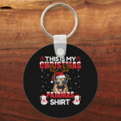 Familie Matching Funny Xmas Pyjama Duitse Herder Sleutelhanger (Voorkant)