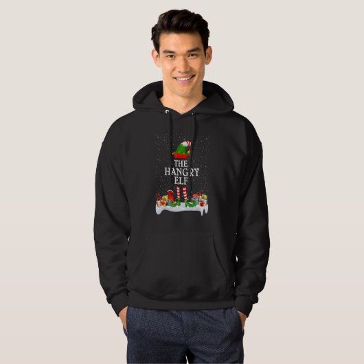 Familie Matching Group Kerstmis De woedende Elf Hoodie (Voorkant volledig)