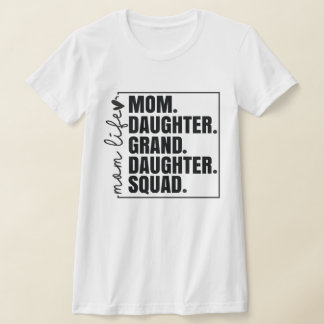 Familie Matching Mama Dochter Kleindochter Squad T-shirt