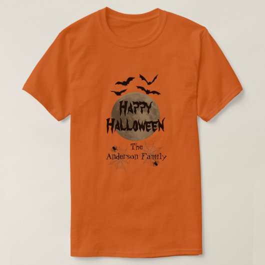 Familie Matching Spooky Modern Happy Halloween Man T-shirt (Design voorkant)
