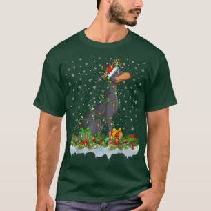 Familie Matching Xmas Lighting Santa Doberman Dog  T-shirt
