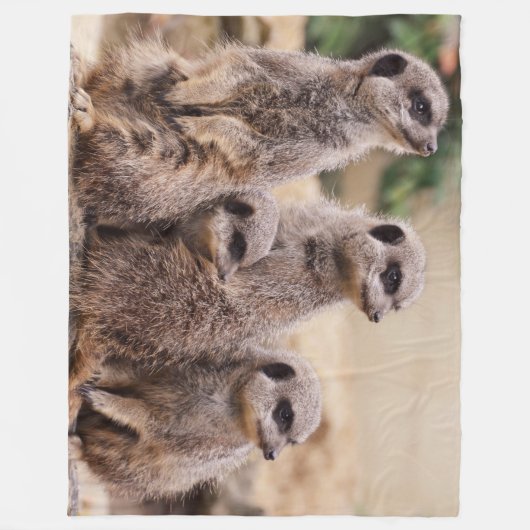 familie Meerkat Fleece Deken (Voorkant)