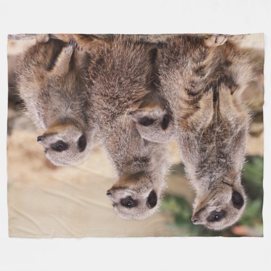 familie Meerkat Fleece Deken (Voorkant (Horizontaal))