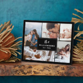 Familie meervoudige foto-collage gevestigd zwart fotoplaat (Zijkant)