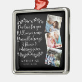 Familie Memorial Three Photo Keepomwille Metalen Ornament (Links)