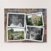 Familie Memories 4 x aangepaste foto's op Grungy R Legpuzzel (Horizontaal)