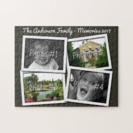 Familie Memories 4 x aangepaste foto's uitdagen zw Legpuzzel
