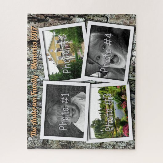 Familie Memories 4 x aangepaste foto's Uitdagingsb Legpuzzel (Verticaal)
