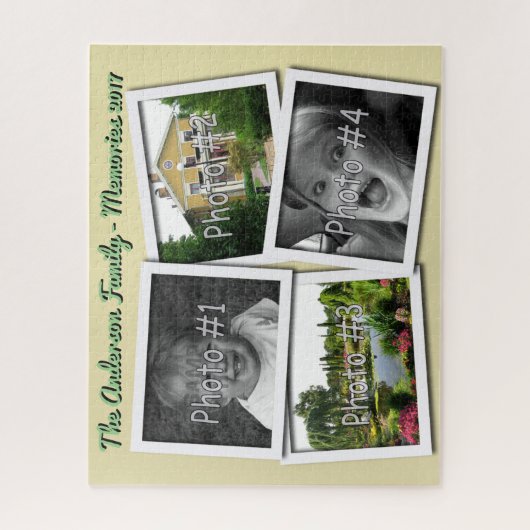 Familie Memories 4 x aangepaste foto's Uitdagingsc Legpuzzel (Verticaal)