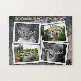 Familie Memories 4 x Custom Photos Challenge Rock Legpuzzel