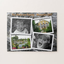 Familie Memories 4 x Custom Photos Challenge Rock Legpuzzel