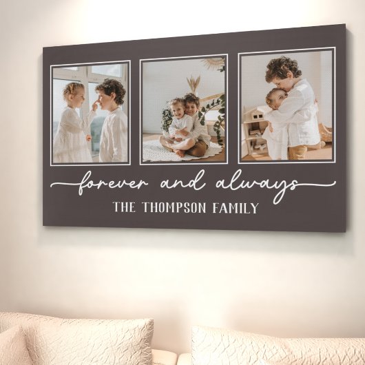 Familie Memories Bruin Gepersonaliseerd Foto Colla Canvas Afdruk