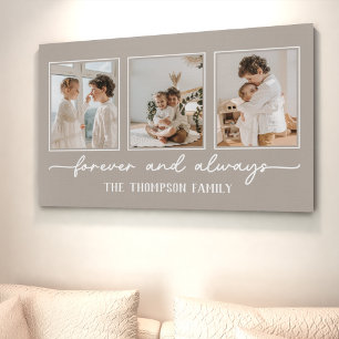 Familie Memories Greige Gepersonaliseerd Foto Coll Canvas Afdruk