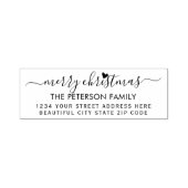 Familie Merry Kerstscript Retouradres Zelfinktende Stempel (Design)